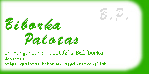 biborka palotas business card